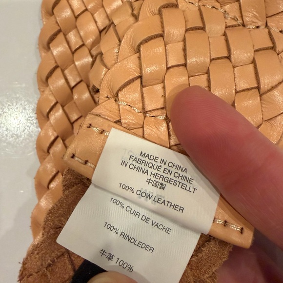 J.Crew Genuine Leather Woven Wide Belt size Medium / Large - Picture 5 of 6